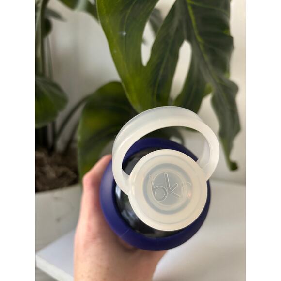 BKR Boss Opaque Purple Navy Blue 16 Oz Glass Water Bottle Silicone Sleeve - Picture 7 of 9